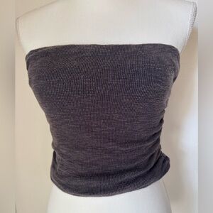 Free People Washed Black Boulevard Ruched Side Tube Top | Size Small